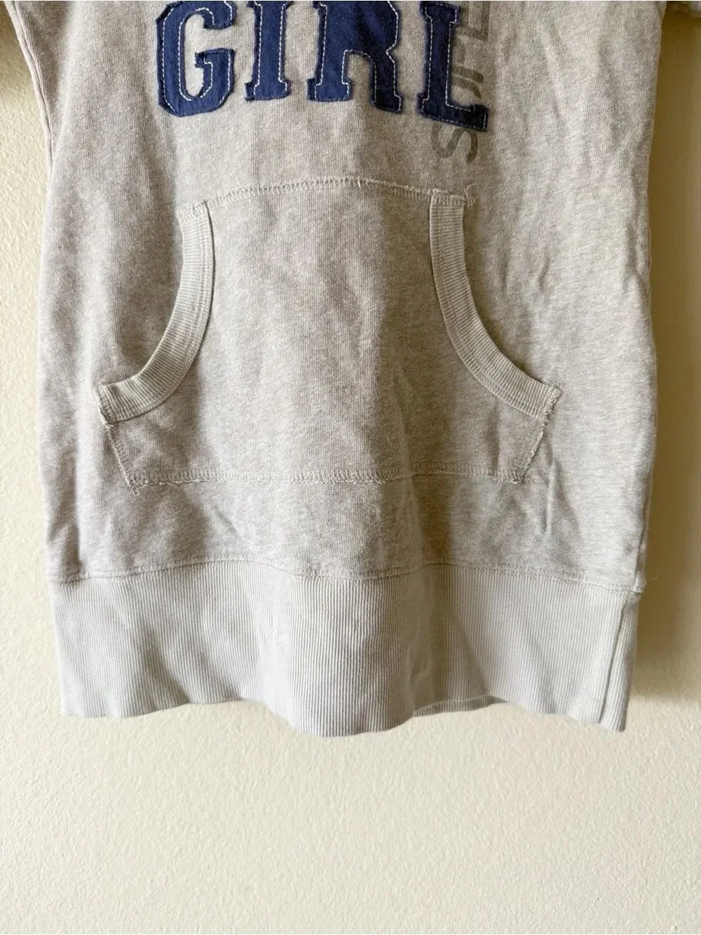 Harajuku Lovers Girls Gray Short Sleeve Hooded Sweatshirt Dress Size 12 Y2K